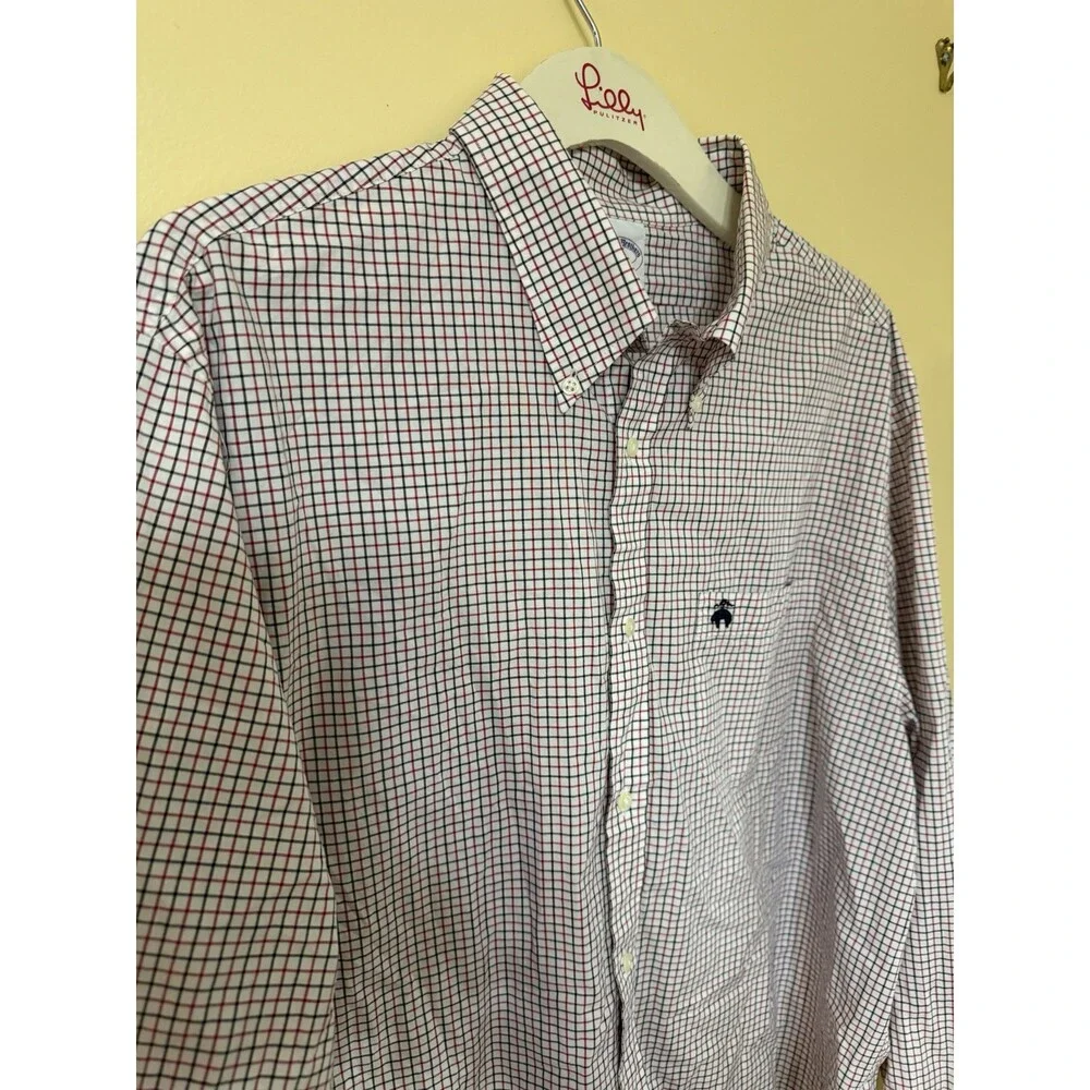 Brooks Brothers Men’s Button Down Dress Shirt Check Plaid Long Sleeve Cotton XL - Picture 5 of 9